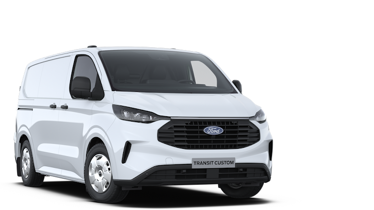 Ford Transit Custom Bedrijfswagen Modelfoto Schuinvoorkant Wit