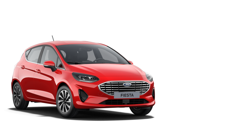Ford Fiesta Modelfoto Schuinvoorkant Rood