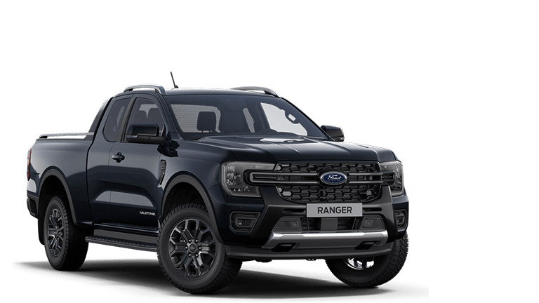 Ford Ranger Bedrijfswagen Modelfoto Schuinvoorkant Donkerblauw